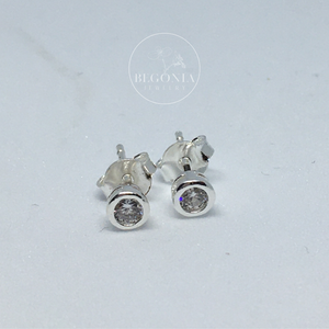 Aros Mini Circón Plata