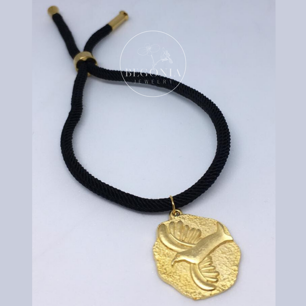 Pulsera Cordón Espíritu Santo Oro