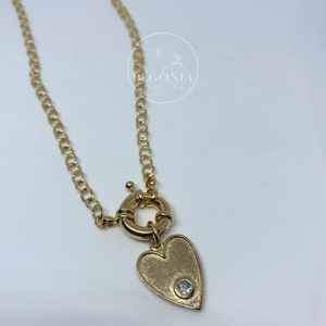 Collar Timón Corazón Oro