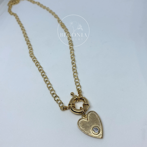 Collar Timón Corazón Oro