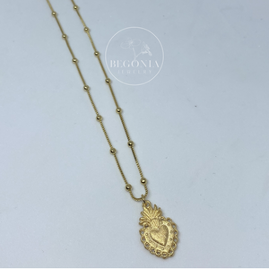 Collar Corazón Mate Oro