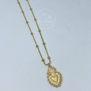 Collar Corazón Mate Oro