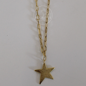 Collar Estrella Asimétrica Mate Oro