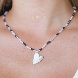 Collar Corazón Piedras Plata