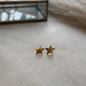 Aros Estrella Satinadas Oro